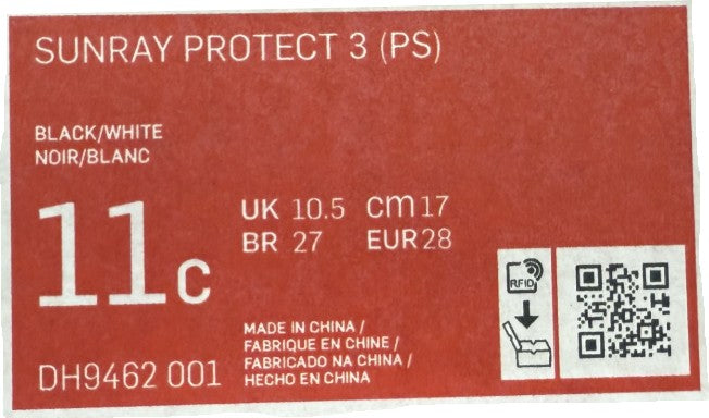 NIKE Sunray Protect 3 KIDS Black/White
