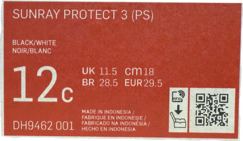 NIKE Sunray Protect 3 KIDS Black/White