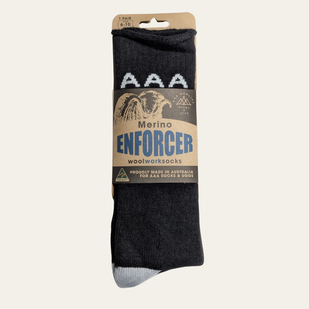 Australian Made Merino Enforcer Wool Work Socks