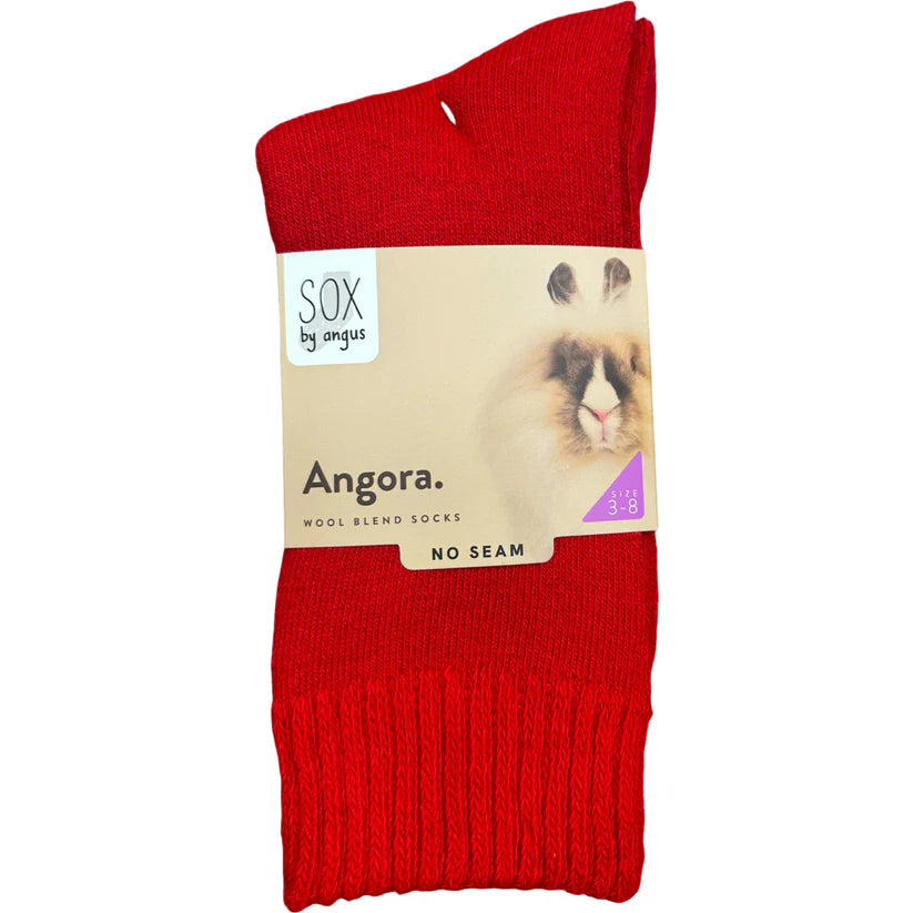 Angora Wool Blend Cushion Crew Socks 2 Pair Pack
