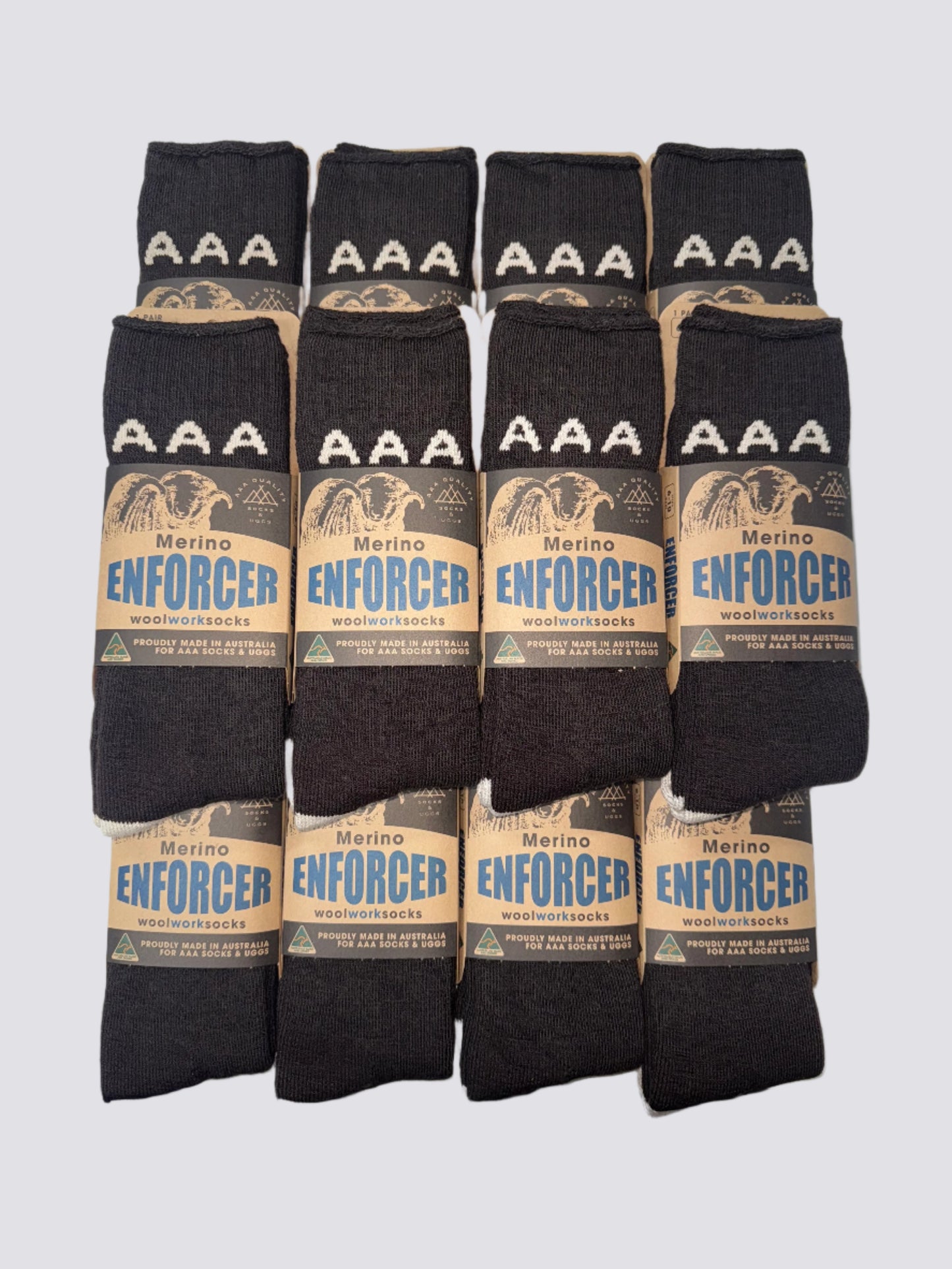 Australian Made Merino Enforcer Wool Work Socks - 1 Dozen Pack