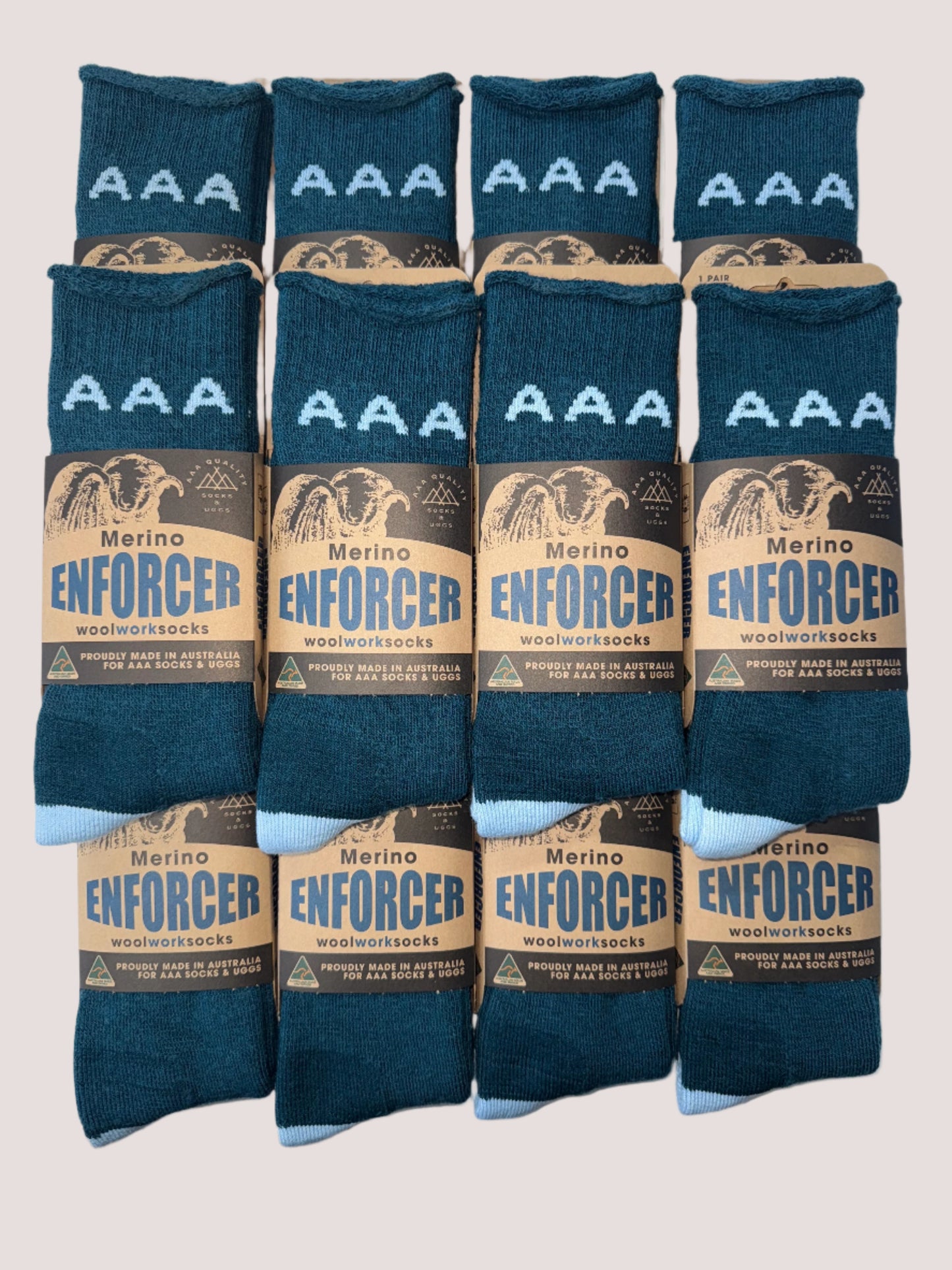 Australian Made Merino Enforcer Wool Work Socks - 1 Dozen Pack