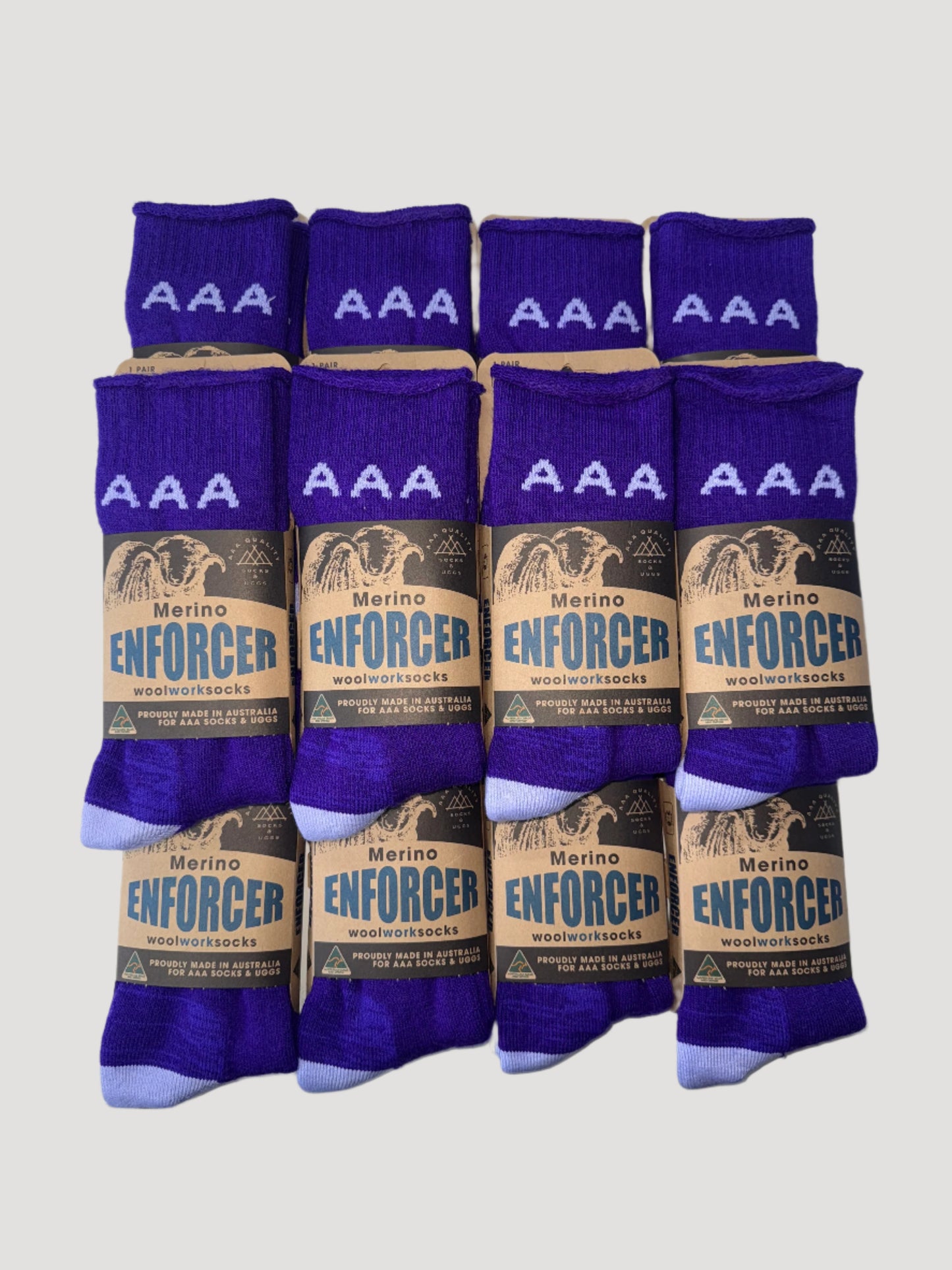 Australian Made Merino Enforcer Wool Work Socks - 1 Dozen Pack