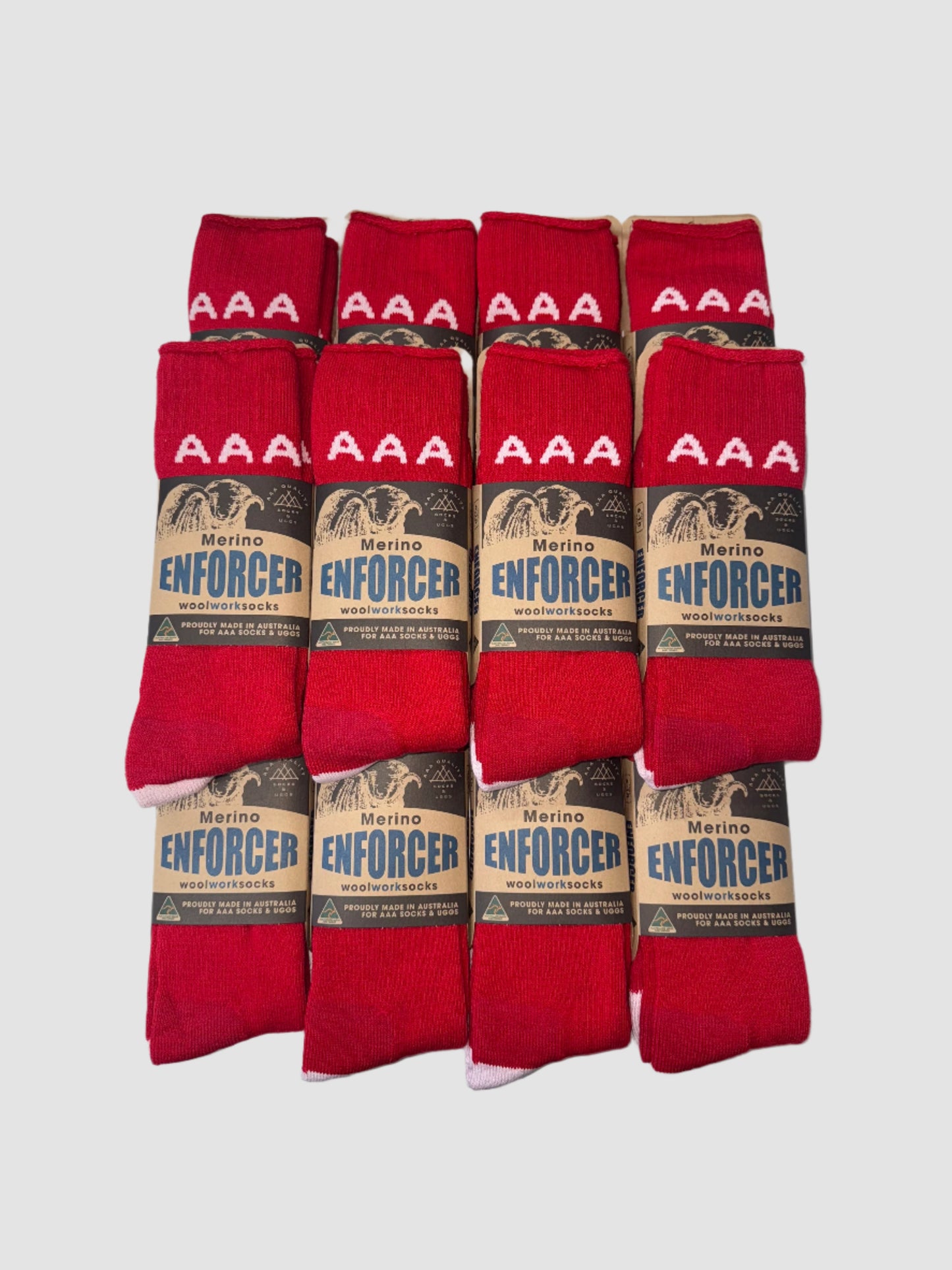 Australian Made Merino Enforcer Wool Work Socks - 1 Dozen Pack