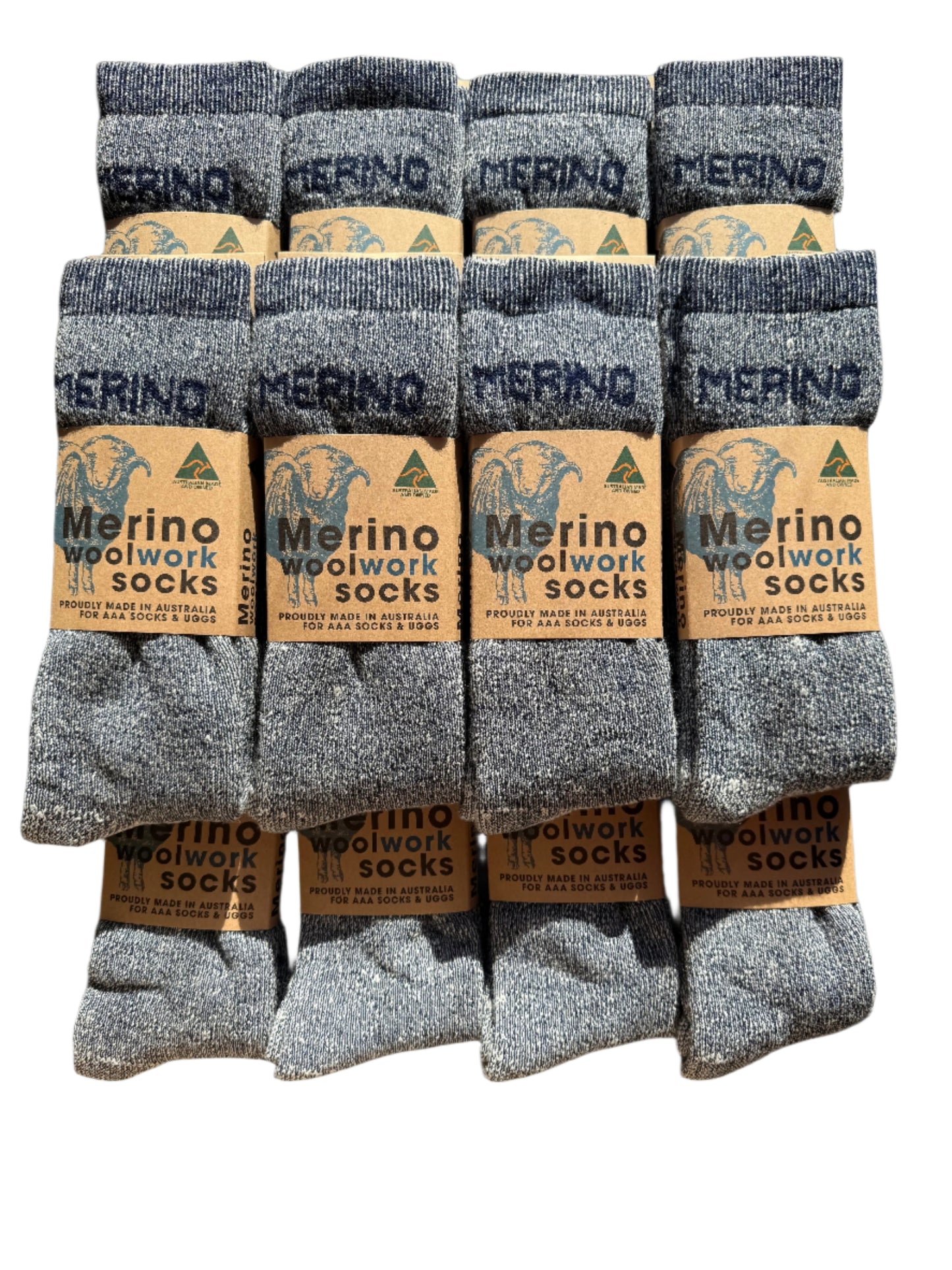 Australian Made Merino Wool Work Socks - 1 Dozen Pack
