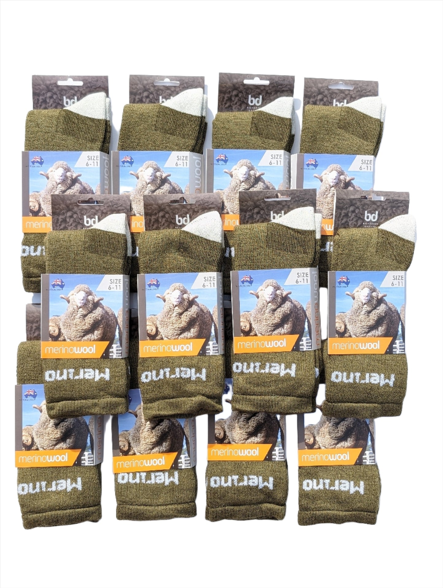 Australian Made Merino Wool Work Socks - 1 Dozen Pack