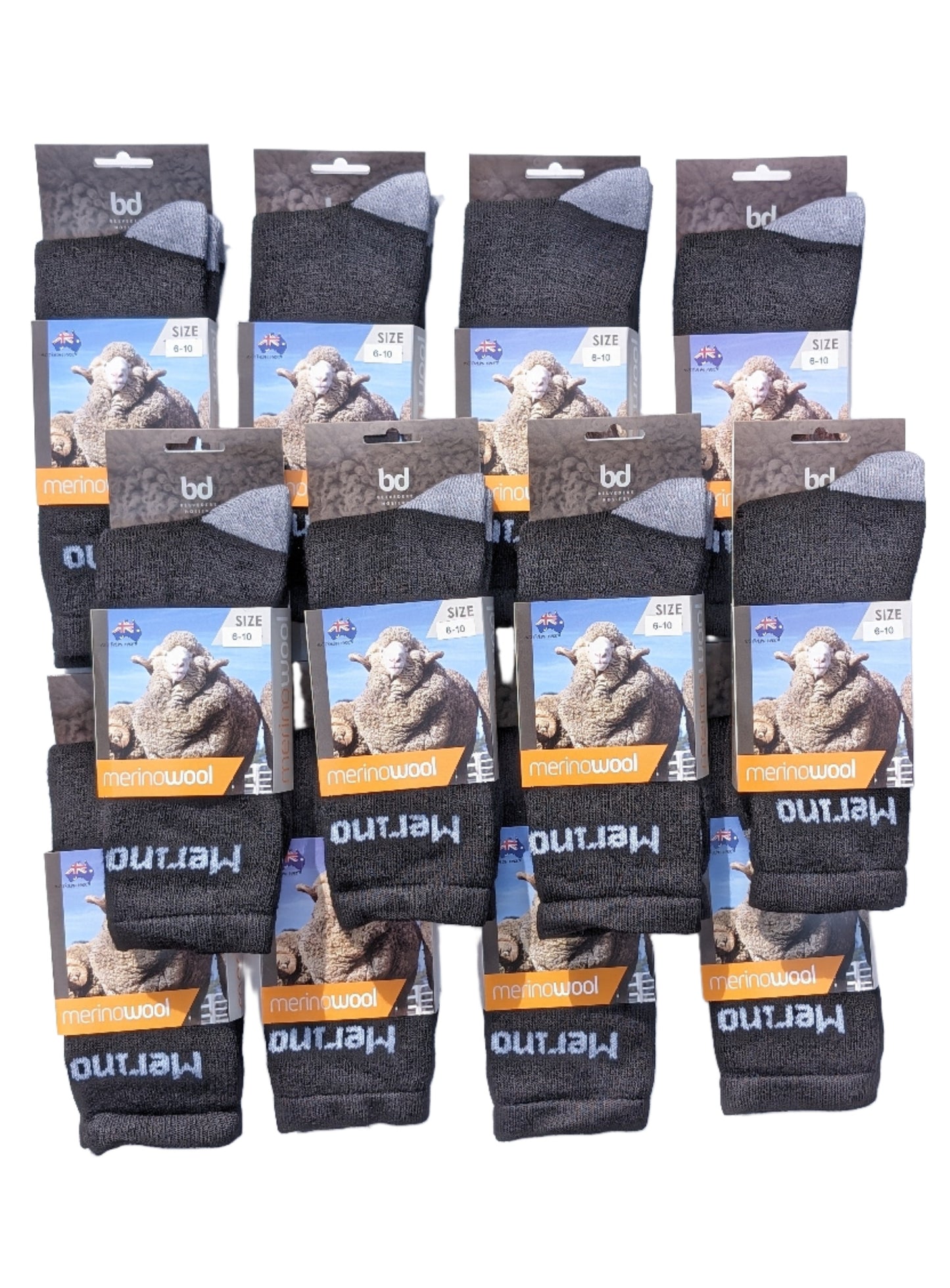 Australian Made Merino Wool Work Socks - 1 Dozen Pack