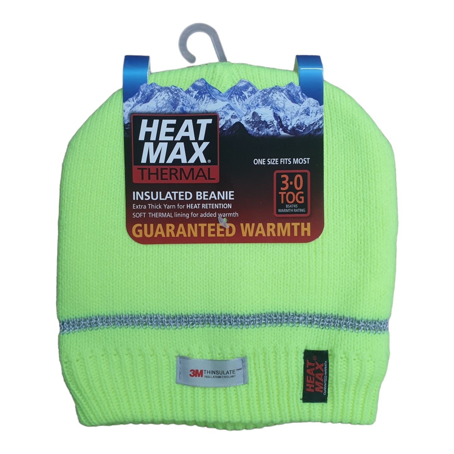 Heat Max Thermal Mens Work Beanie - Fluro Green