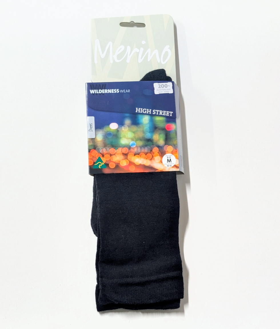 Wilderness Wear High Street Merino Wool Cushion Dress Sock Australian Made