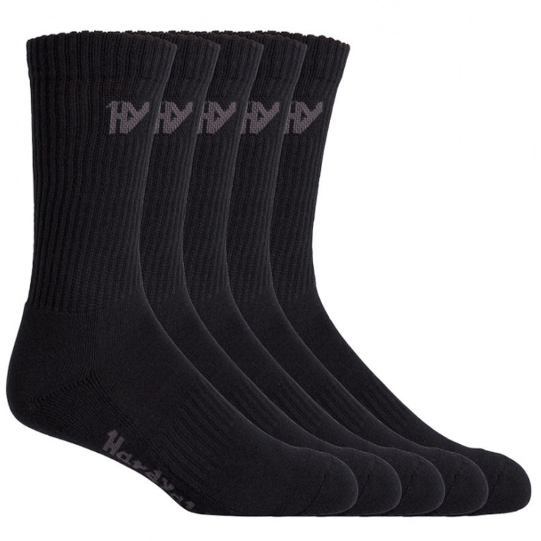 Hard Yakka Cotton Crew Work Socks 5 Pack // 7-12