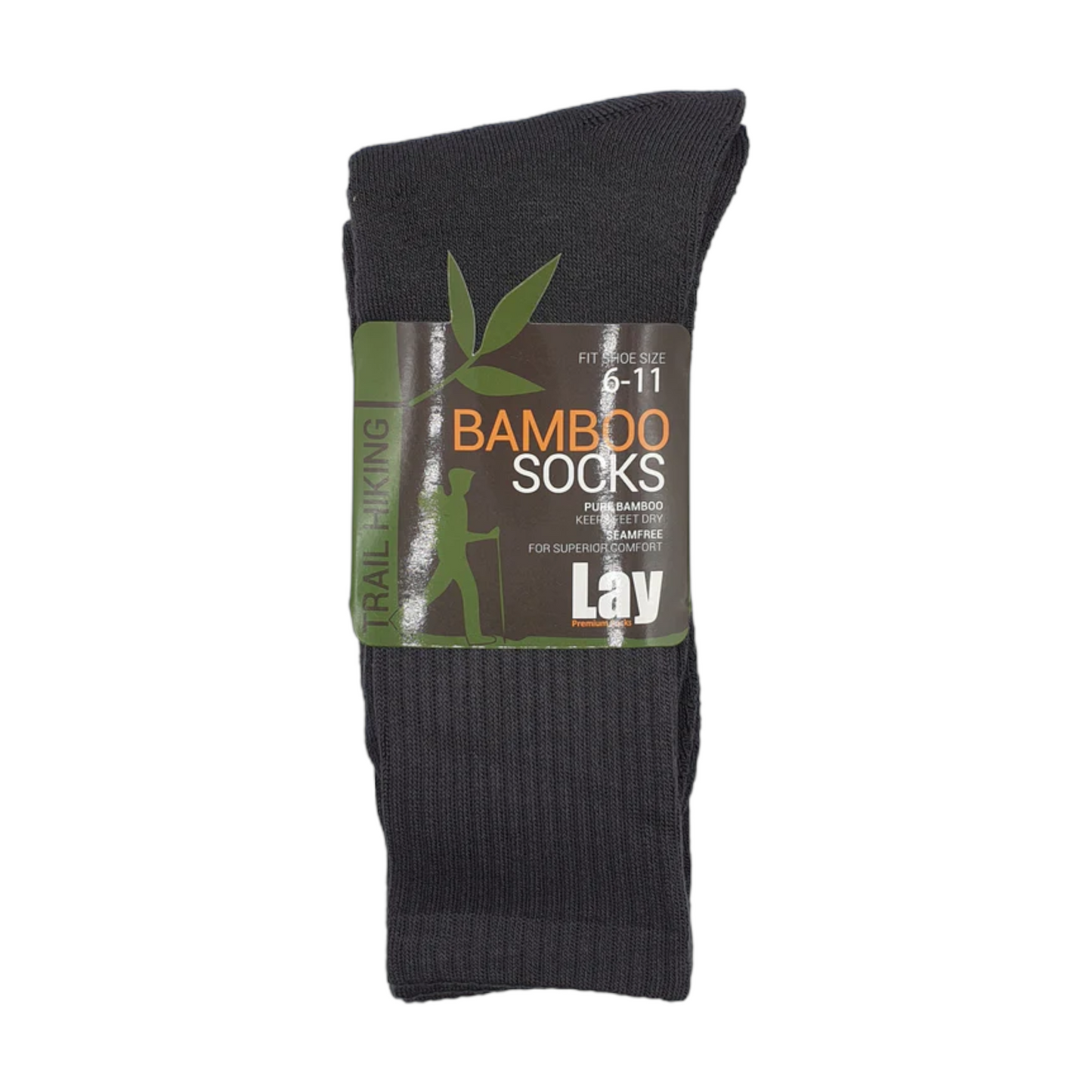 Bamboo Crew Length Trail Hiker Sport Socks 3 Pair Pack