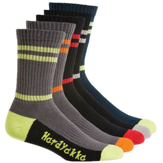 Hard Yakka Cotton Crew Work Socks 5 Pack // 7-12