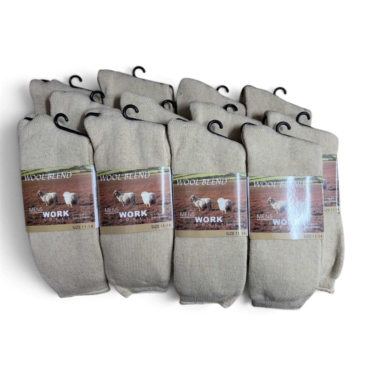 Wool blend HI Bulk Terry Men's Work Socks-1 Dozen Pack