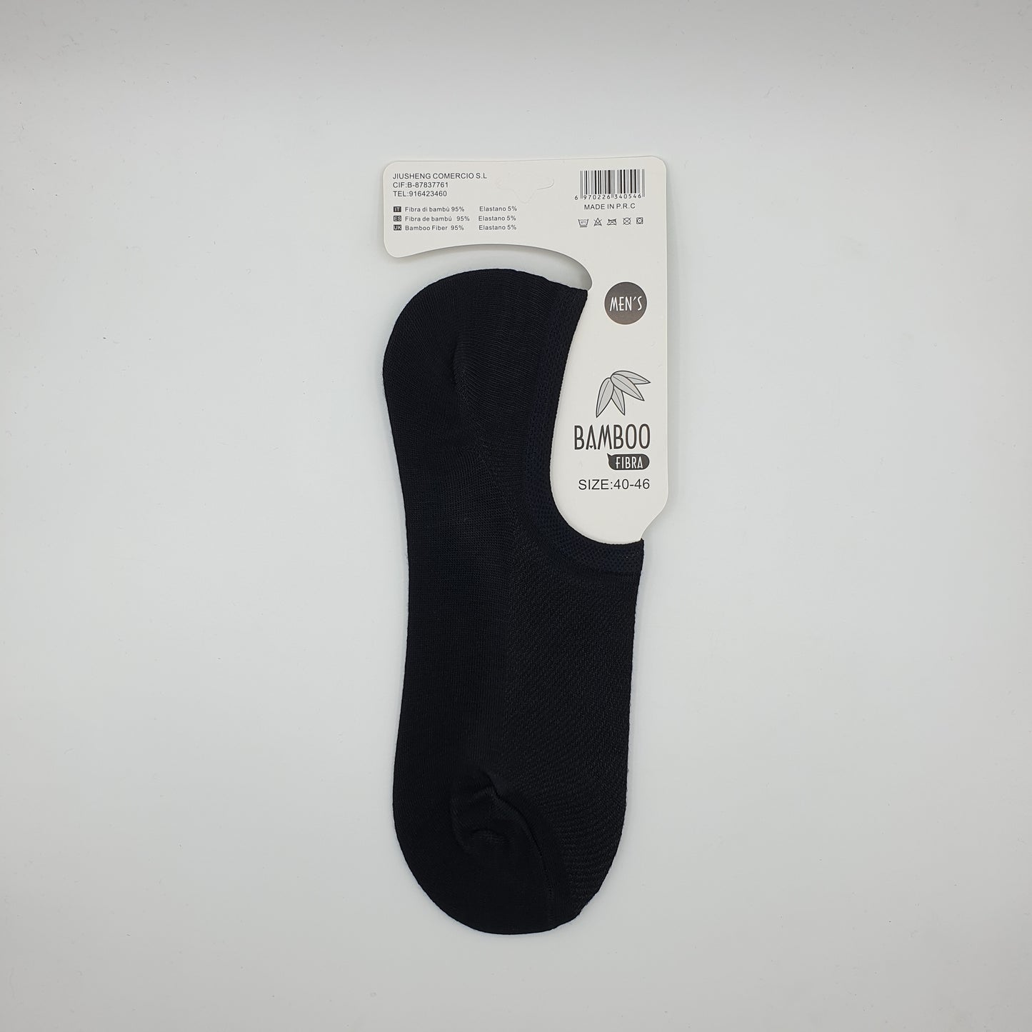 Bamboo Fibra Footlets 6-10 Black