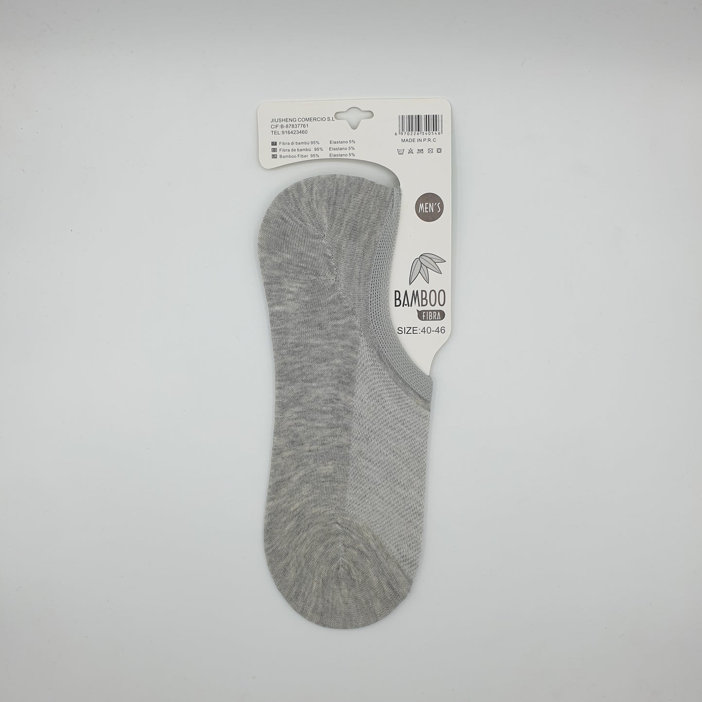 Bamboo Fibra Footlets 6-10 Grey