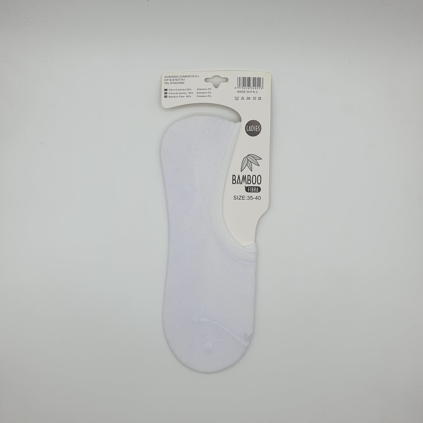 Bamboo Fibra Footlets 2-8 White