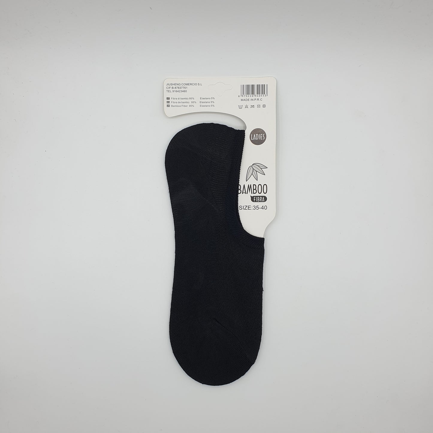 Bamboo Fibra Footlets 2-8 Black