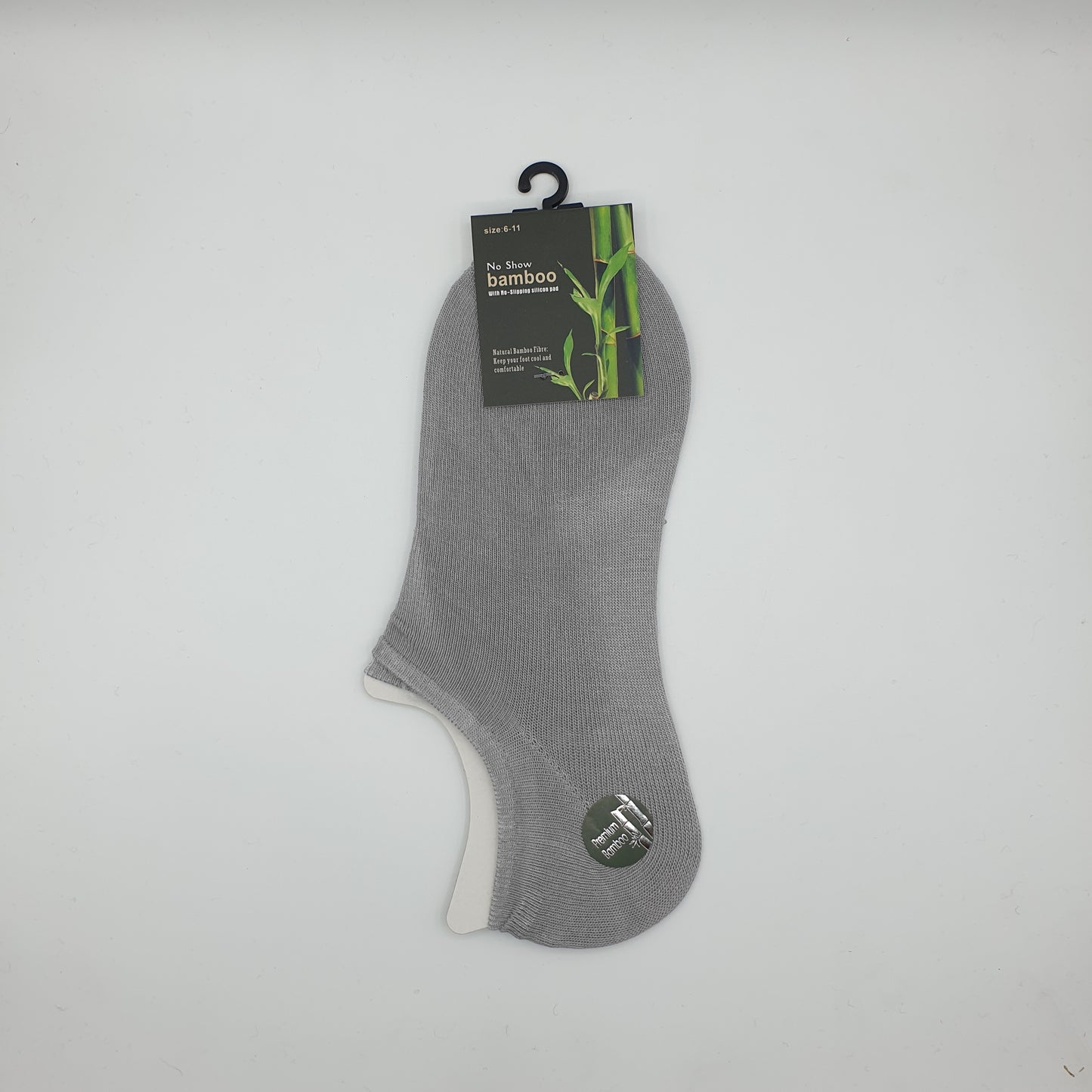 Bamboo Footlets 6-11 Grey
