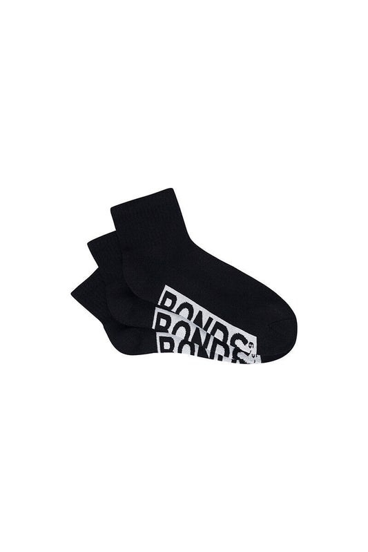 Bonds Cushion Foot 3/4 Crew Socks 3 Pair Pack 11-14 Black Mix