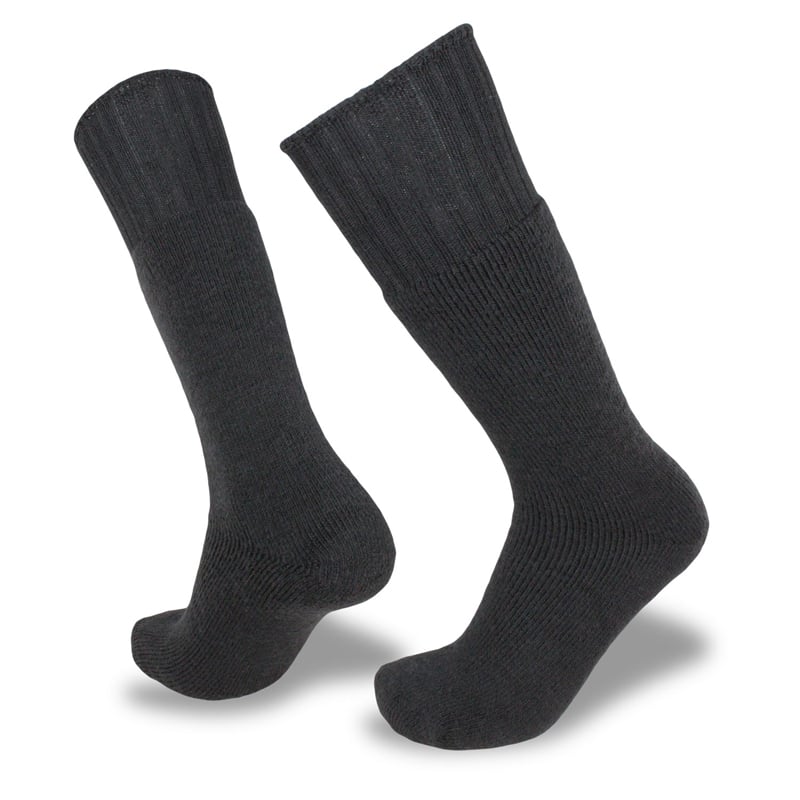 Pair of black socks on a white background