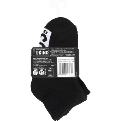 Bonds Kid Cushion Foot 1/4 Crew Socks 3 Pair Pack