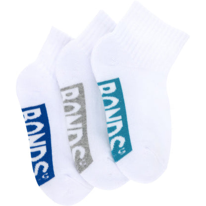 Bonds Kid Cushion Foot 1/4 Crew Socks 3 Pair Pack