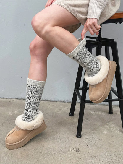 Rag Wool Socks with Norwegin Flag