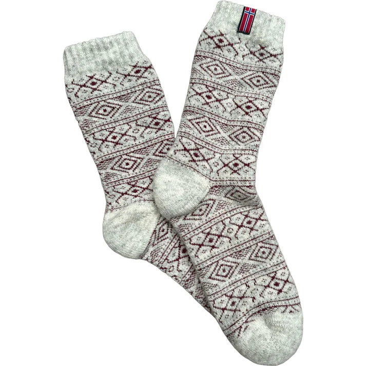 Rag Wool Socks with Norwegin Flag