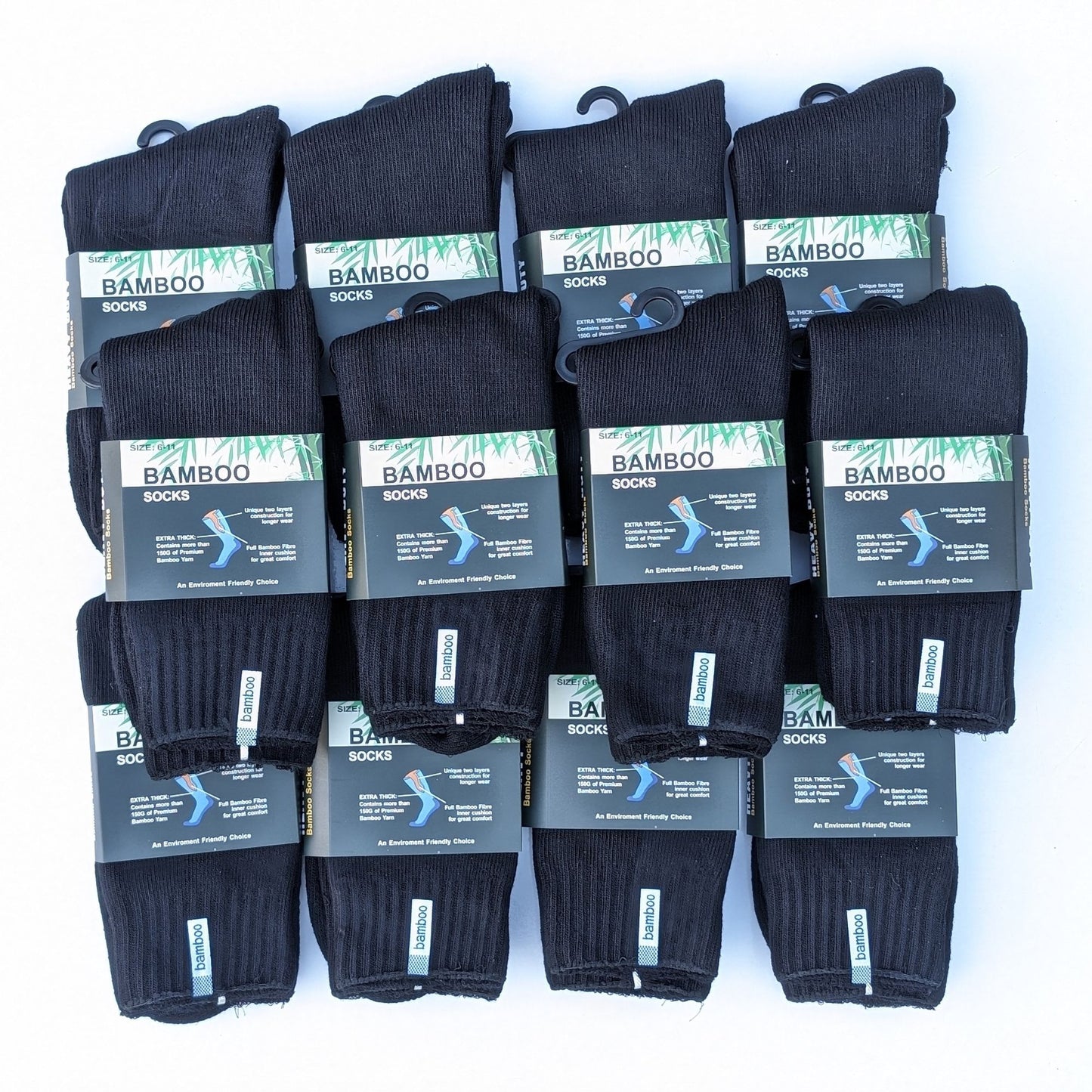 Heavy Duty Bamboo Work Socks - 1 Dozen Pack