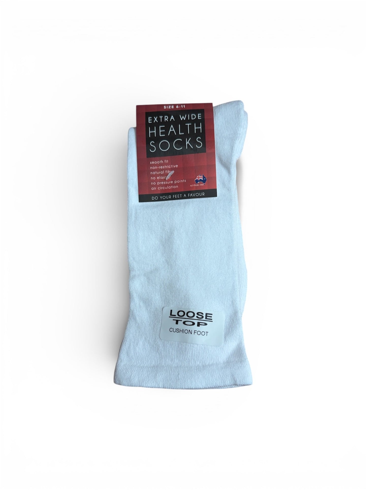 Australian Made Cotton Cushion Foot Dress Sock - Loose Top