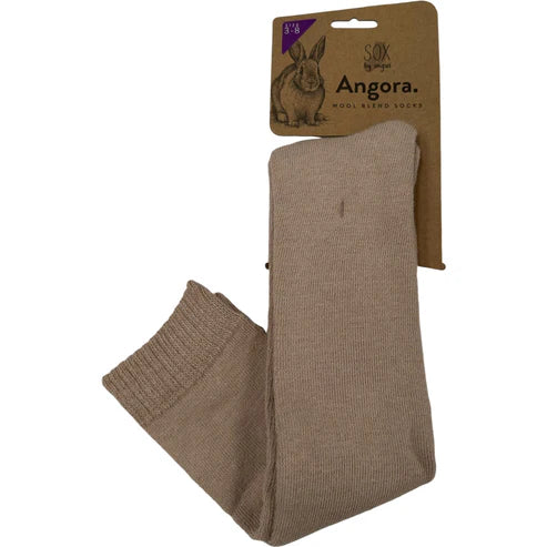 Angora Wool Blend Knee High Socks with SEAMLESS Toe