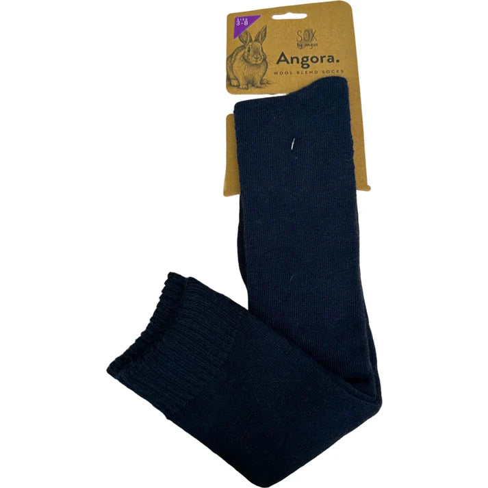 Angora Wool Blend Knee High Socks with SEAMLESS Toe