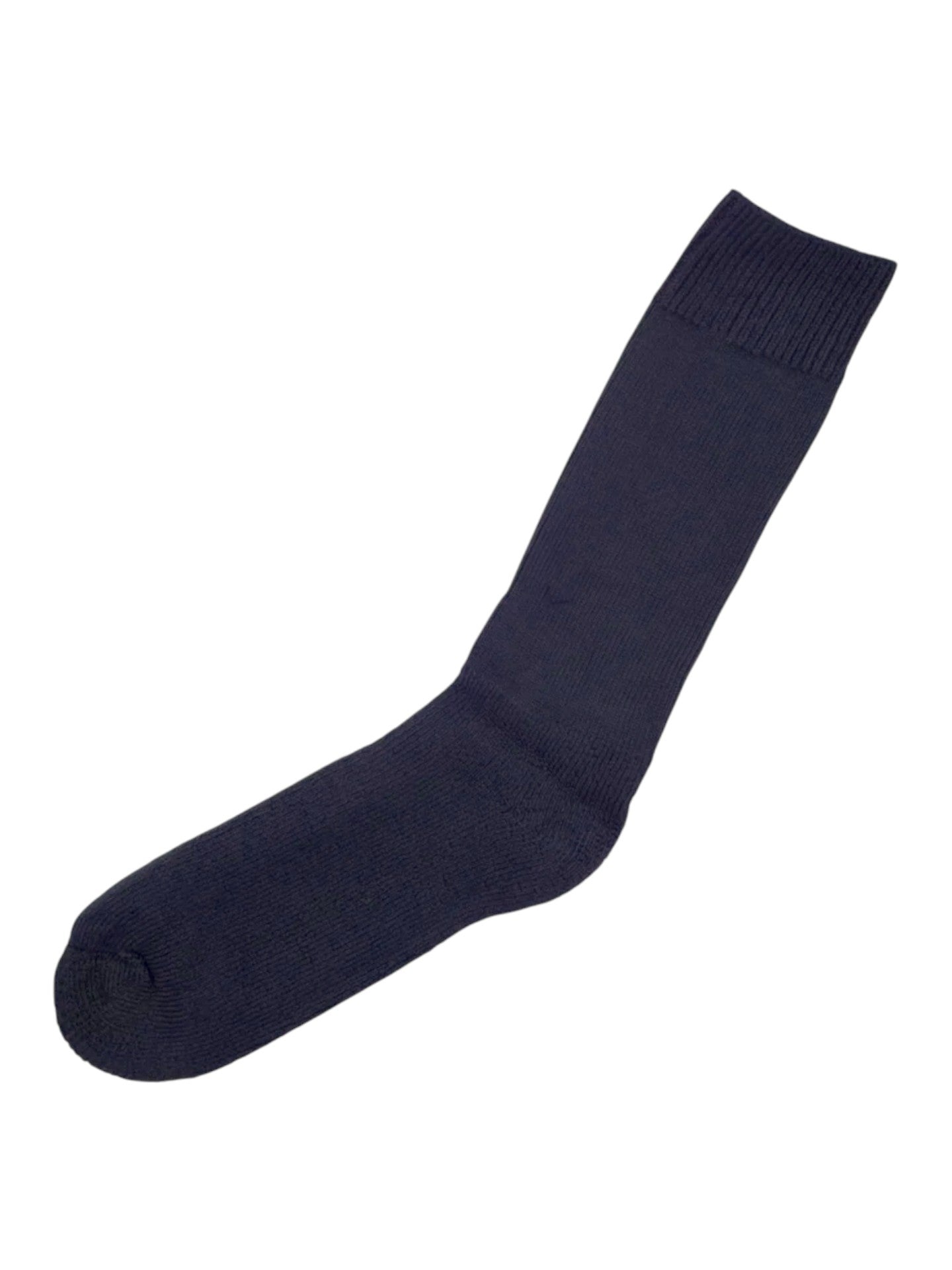Navy blue sock on a white background