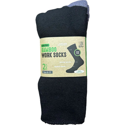 Non Fluffing Bamboo Heavy Duty Socks - 2 pack