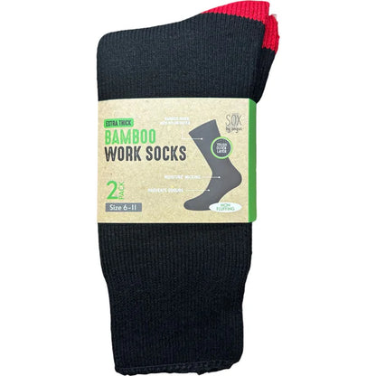 Non Fluffing Bamboo Heavy Duty Socks - 2 pack