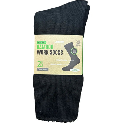 Non Fluffing Bamboo Heavy Duty Socks - 2 pack
