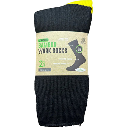 Non Fluffing Bamboo Heavy Duty Socks - 2 pack