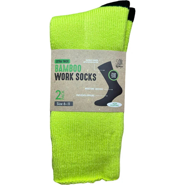 Non Fluffing Bamboo Heavy Duty Socks - 2 pack