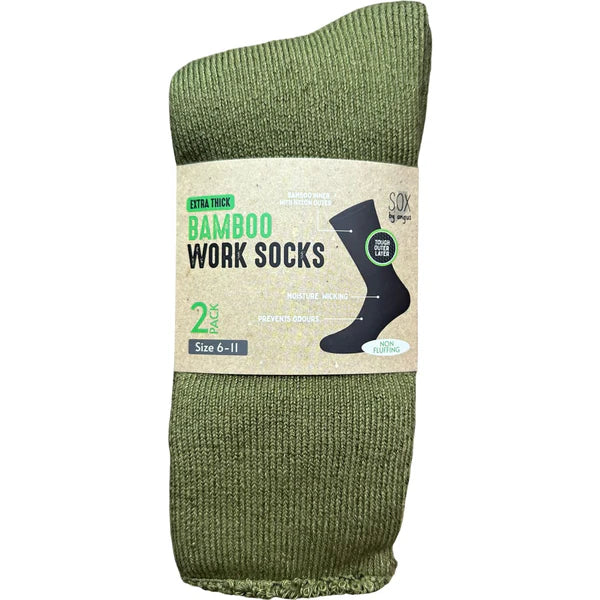 Non Fluffing Bamboo Heavy Duty Socks - 2 pack