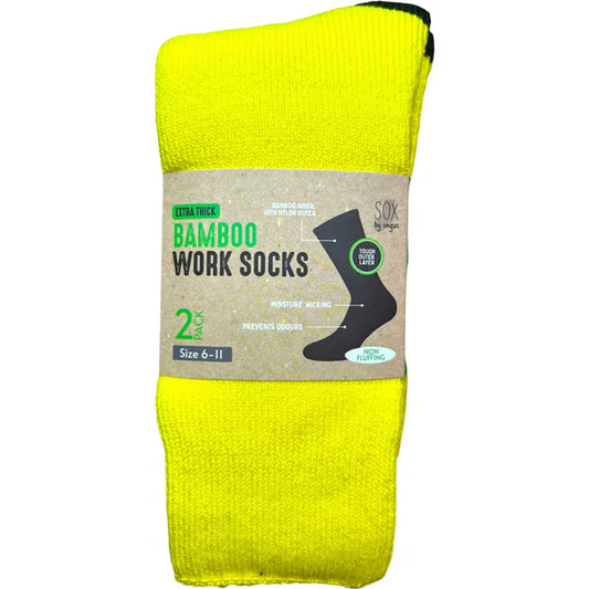Non Fluffing Bamboo Heavy Duty Socks - 2 pack