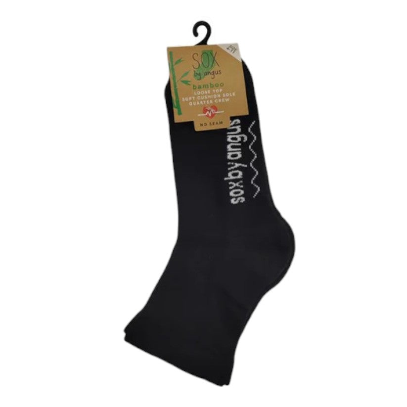 Bamboo a Quarter Crew Cushion Foot Loose Top socks