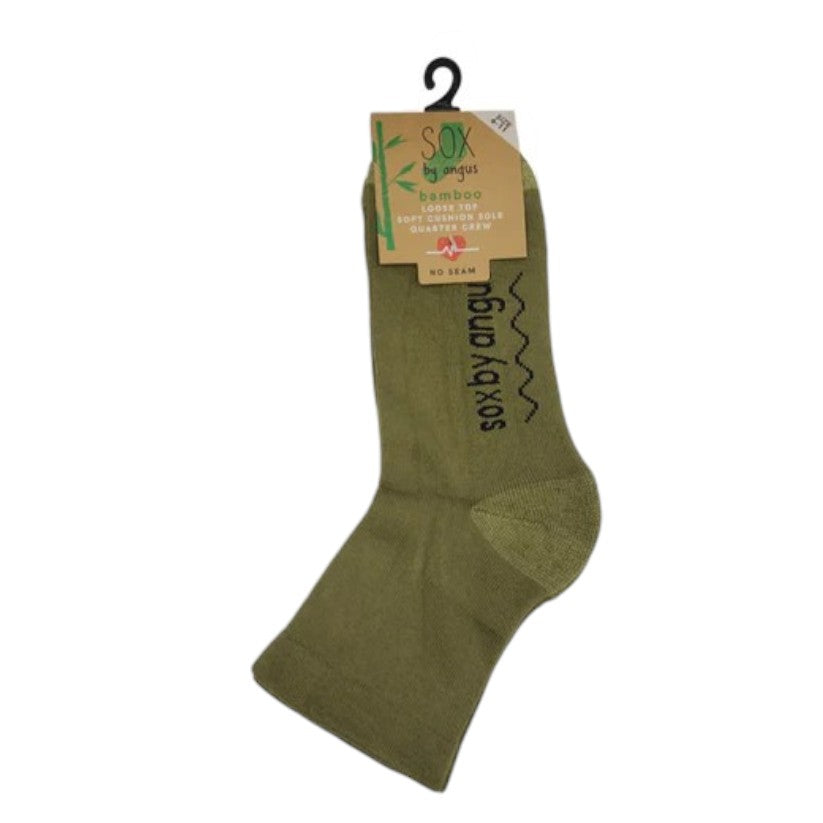 Bamboo a Quarter Crew Cushion Foot Loose Top socks