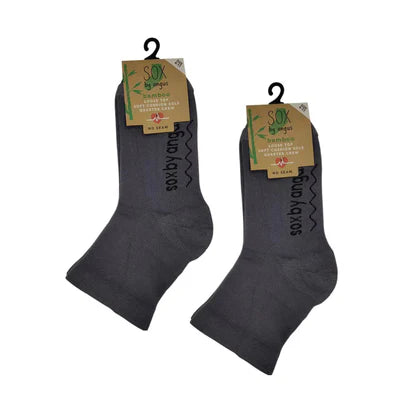 Bamboo a Quarter Crew Cushion Foot Loose Top socks