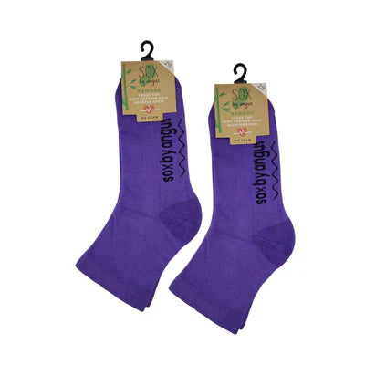 Bamboo a Quarter Crew Cushion Foot Loose Top socks