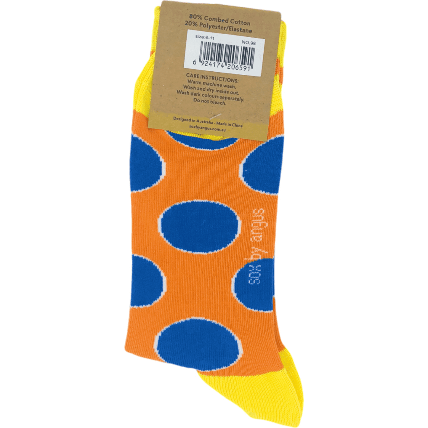 Orange and Blue Circles Socks