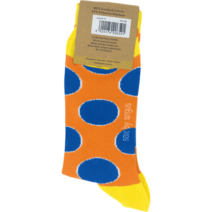 Orange and Blue Circles Socks