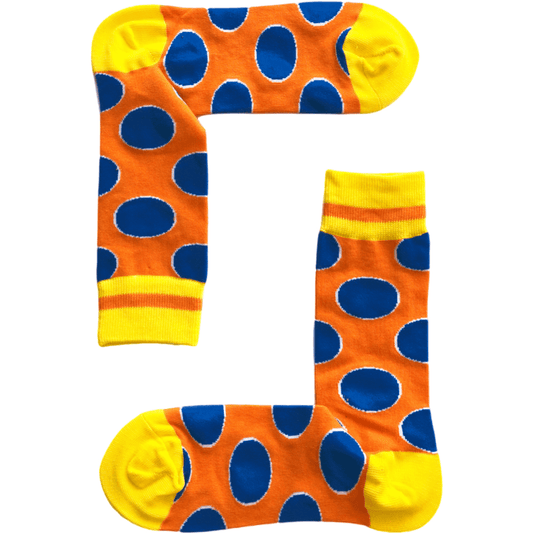 Orange and Blue Circles Socks