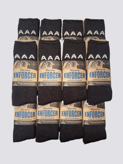 Australian Made Merino Enforcer Wool Work Socks - 1 Dozen Pack