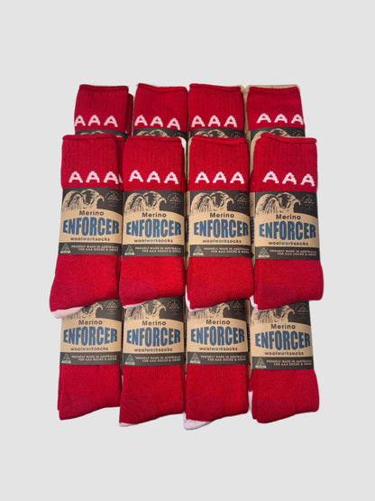 Australian Made Merino Enforcer Wool Work Socks - 1 Dozen Pack