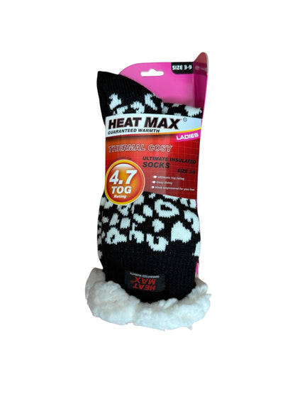 Heat Max thermal sock with packaging on a white background
